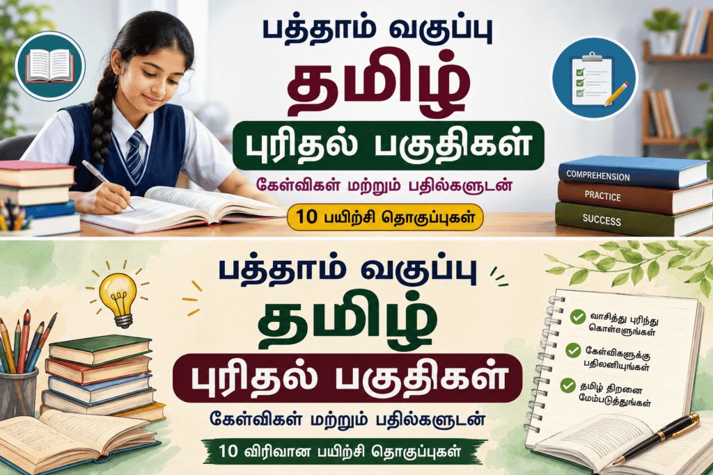 Tamil Comprehension Passages with Questions and Answers for Class 10 – 10 Practice Sets for SSLC Students